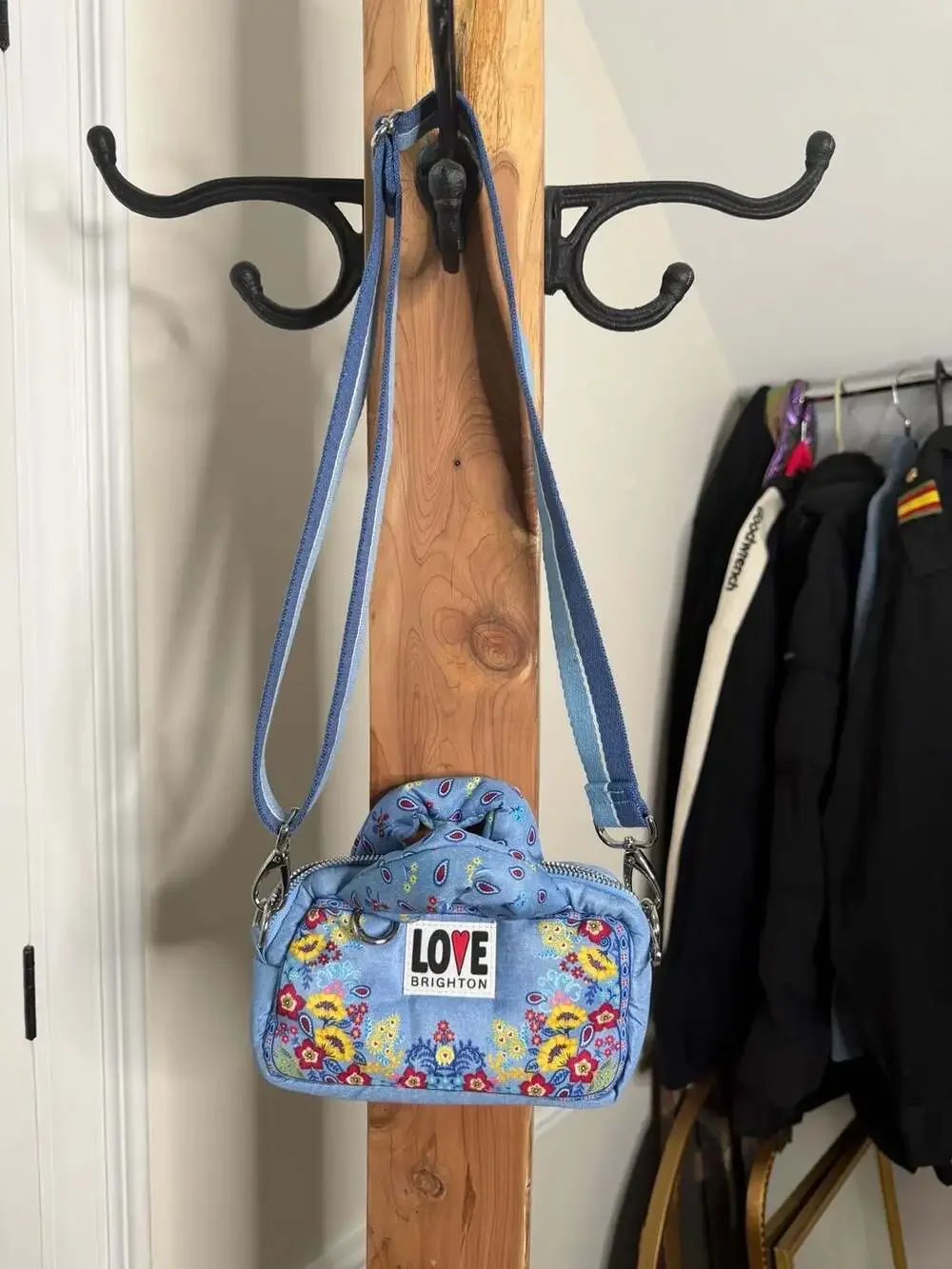 Love Brighton Floral Denim Crossbody Bag